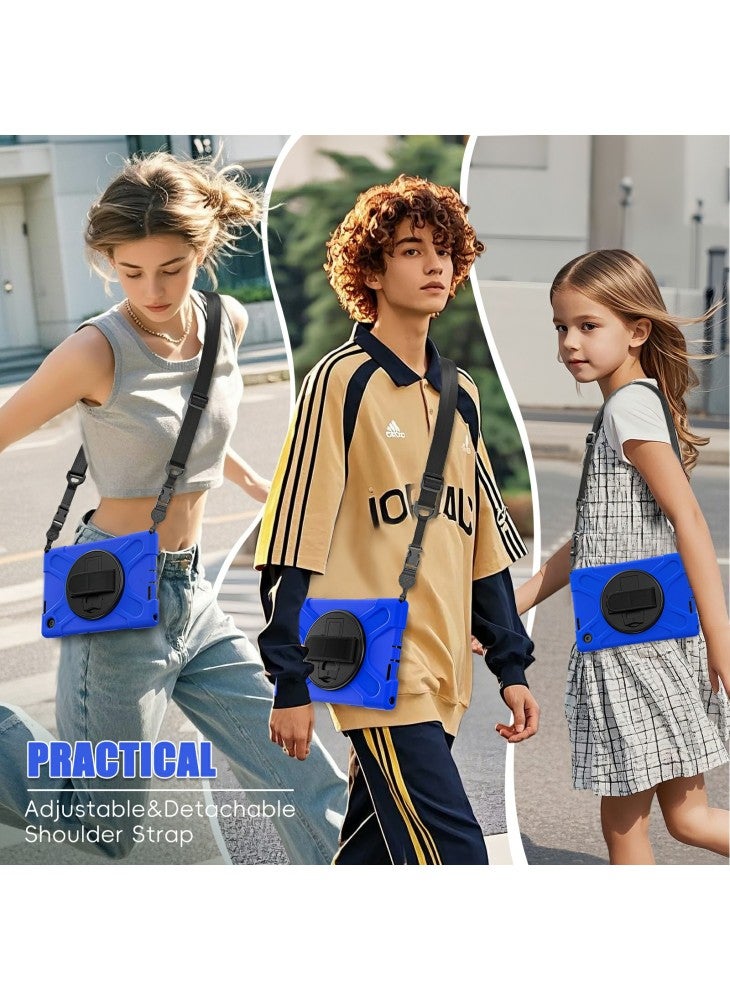 For Lenovo Tab 10.1 (2025) TB311XU/Zhaoyang K10C Kickstand Case TPU PC Silicone Tablet Cover with Shoulder Strap - Blue - Image 5